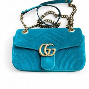 GUCCI GG Marmont Flap velvet crossbody bag